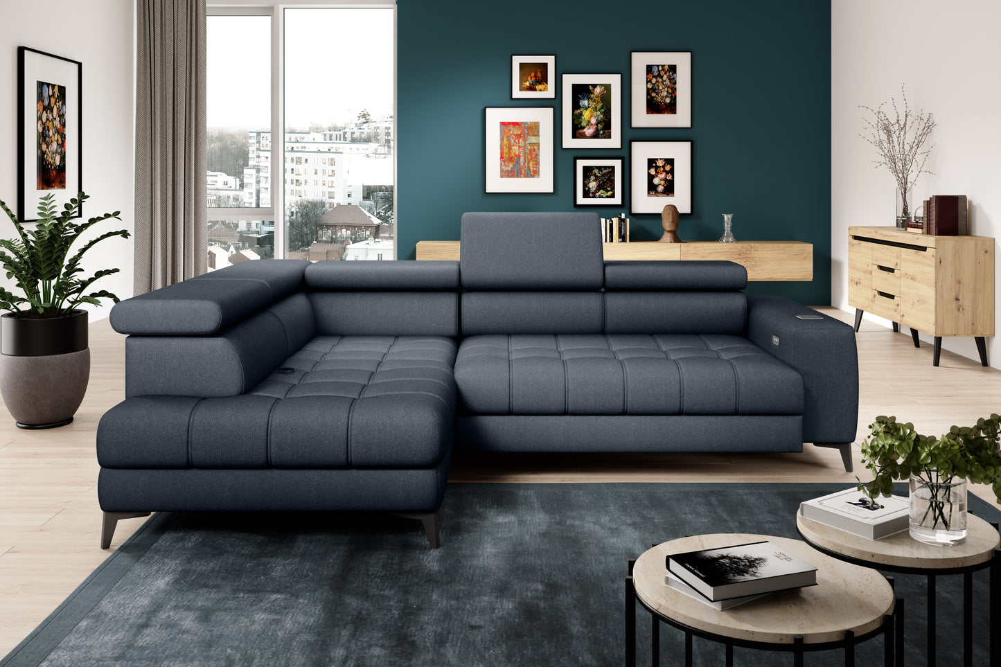 Bardo - L-Shape Corner Sofa Storage For Bedding Various Colour > Width 280 cm <