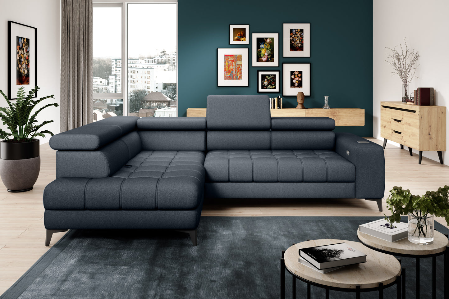 Bardo - L-Shape Corner Sofa Storage For Bedding Various Colour > Width 280 cm <