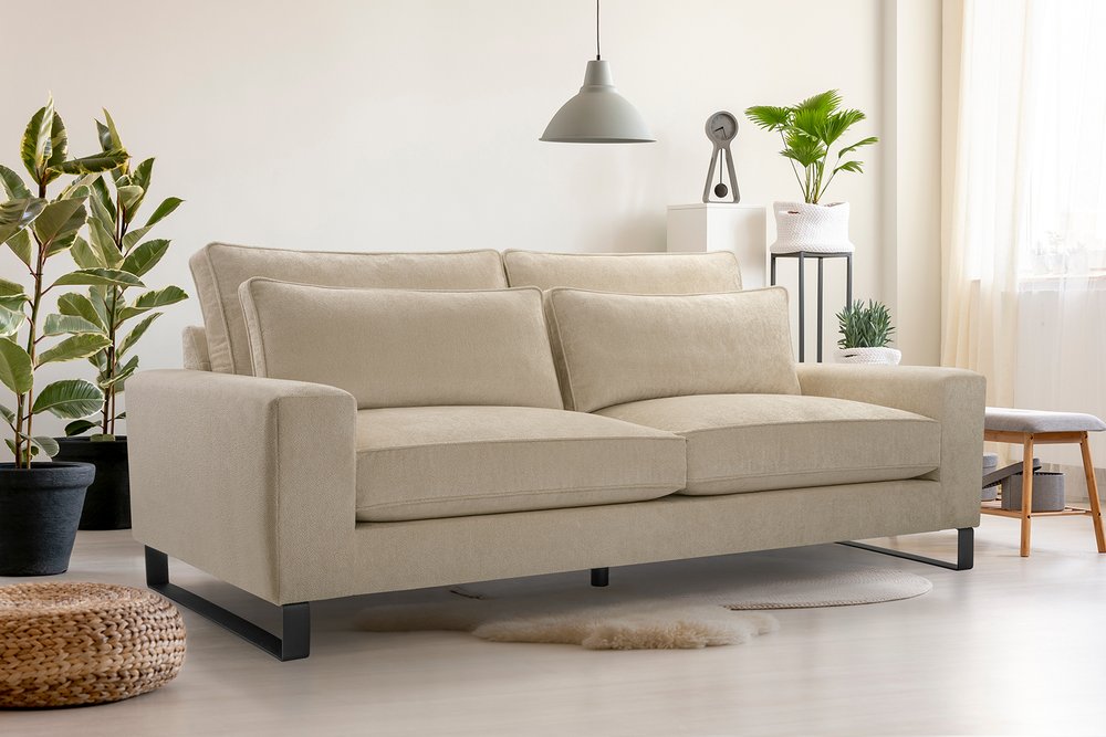 CARA - Sofa in Fabric, Many Colours, Very Comfortable >221cm x 106cm<