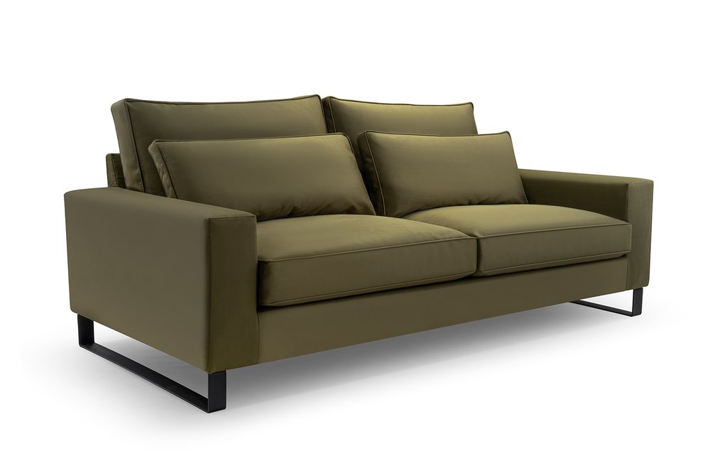 CARA - Sofa in Fabric, Many Colours, Very Comfortable >221cm x 106cm<