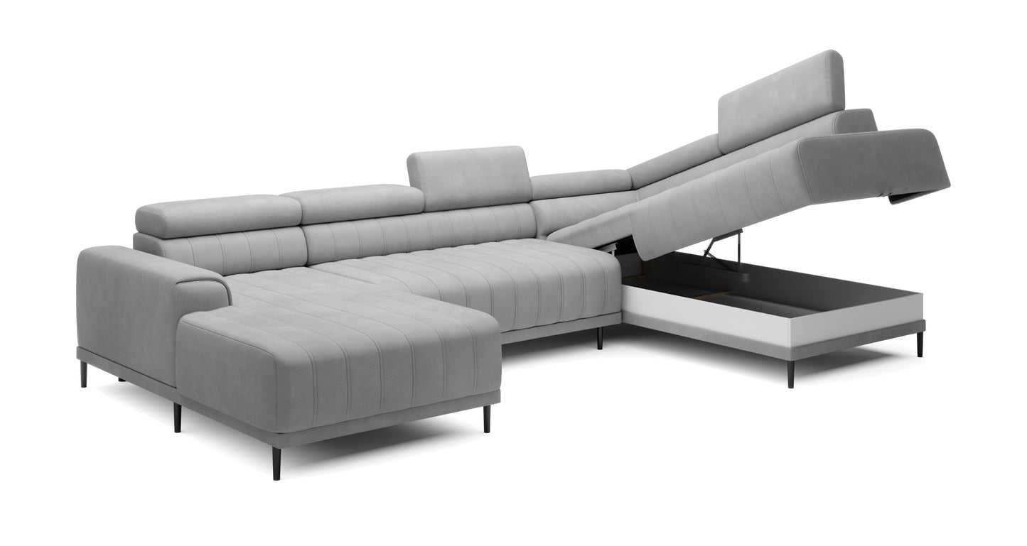 Caldese - U-Shape Corner Sofa Bed with Sleeping Function Storage Various Colour > Width 342 cm <