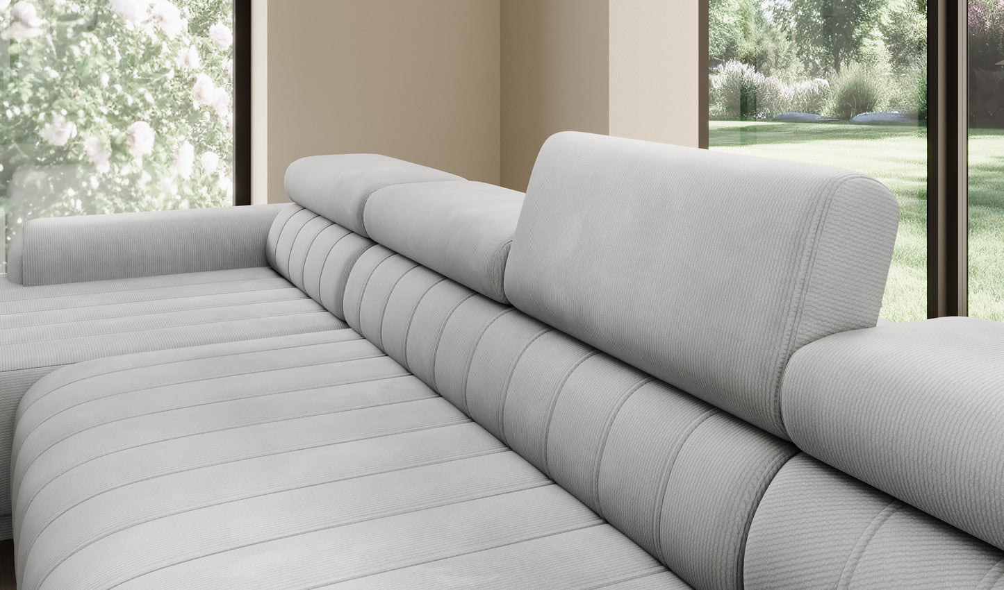 Caldese - U-Shape Corner Sofa Bed with Sleeping Function Storage Various Colour > Width 342 cm <