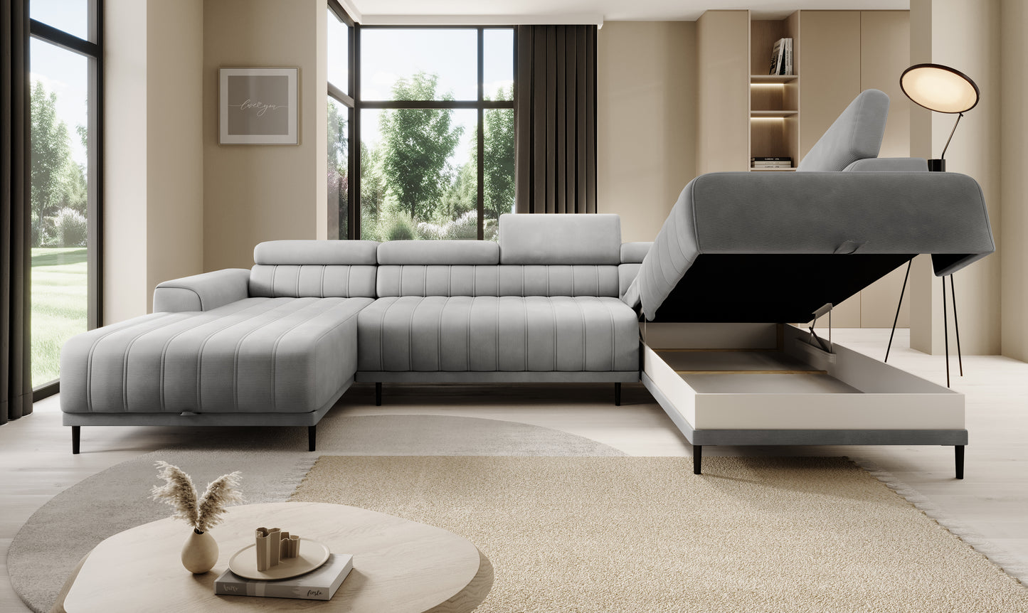 Caldese - U-Shape Corner Sofa Bed with Sleeping Function Storage Various Colour > Width 342 cm <