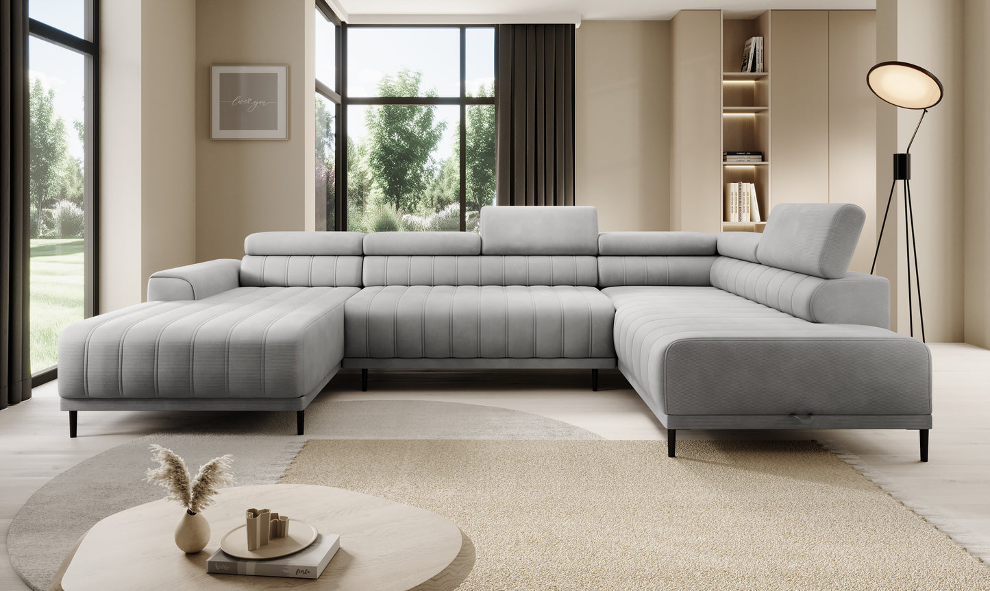 Caldese - U-Shape Corner Sofa Bed with Sleeping Function Storage Various Colour > Width 342 cm <