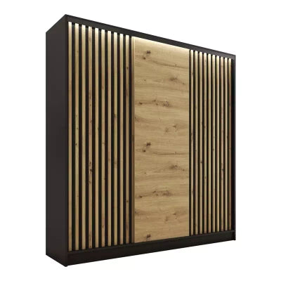 Tanyaro - 3 Sliding Doors Wardrobe With Drawers Shelves 2 Rail Various Colour 200 cm