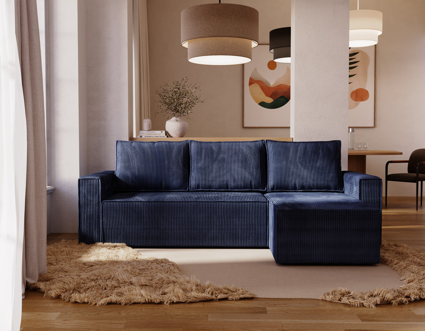 ALEXANDRA - Corner Sofa Bed with Sleeping Function > 230cm <