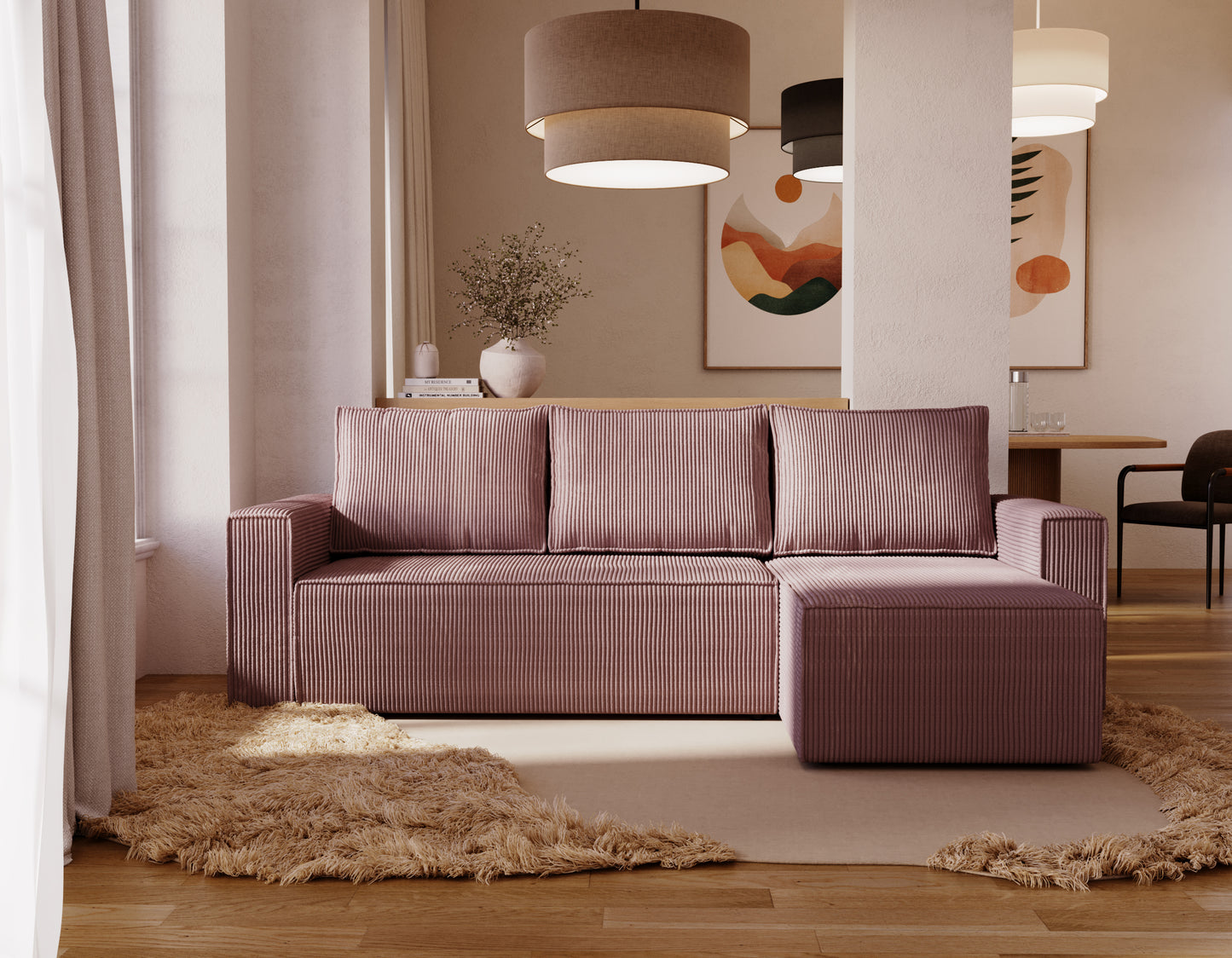 ALEXANDRA - Corner Sofa Bed with Sleeping Function > 230cm <