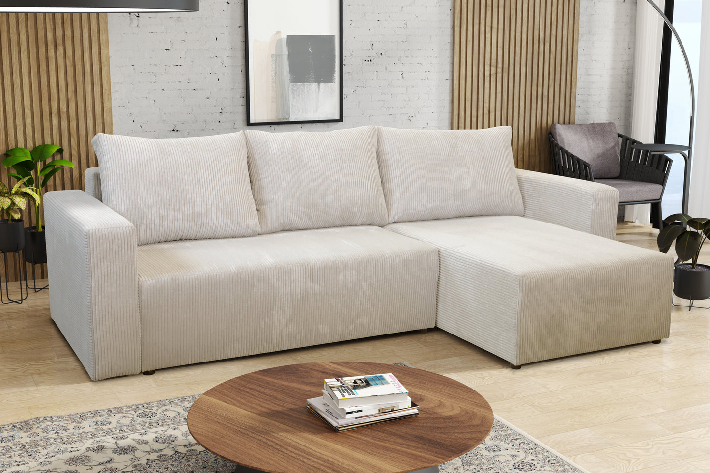 CLOUDIA Corner Sofa Bed with sleeping function > 230cm <