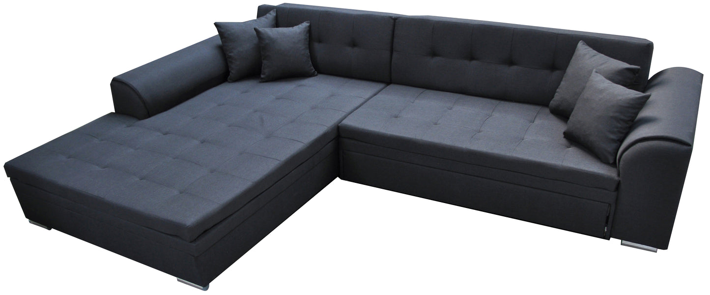 SARETO 2- Corner Sofa Bed with Sleeping Function L-Shape Various Colour > Width 296 cm <