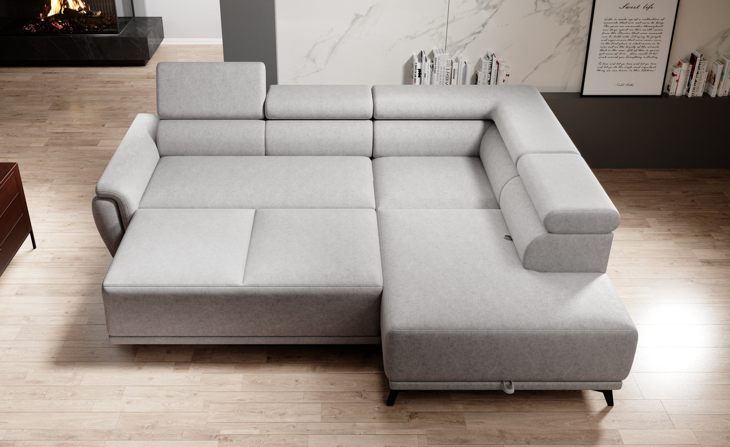 Atlantis Austin - L-Shape Corner Sofa Bed with Sleeping Function Storage Many colours > Width 281 cm <