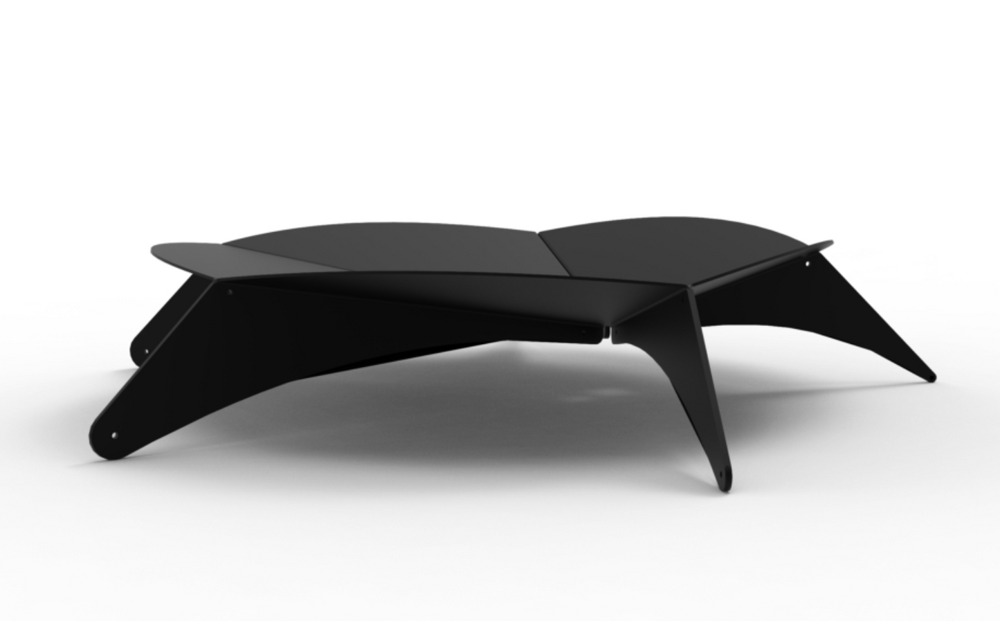 NENU Modern Unico Fireplace Pit Garden Hearth Black Steel Outdoor