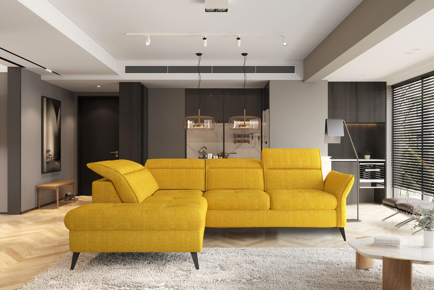 Apuria - L-Shape Corner Sofa Bed with Sleeping Function Storage Various Colour > Width 260 cm <