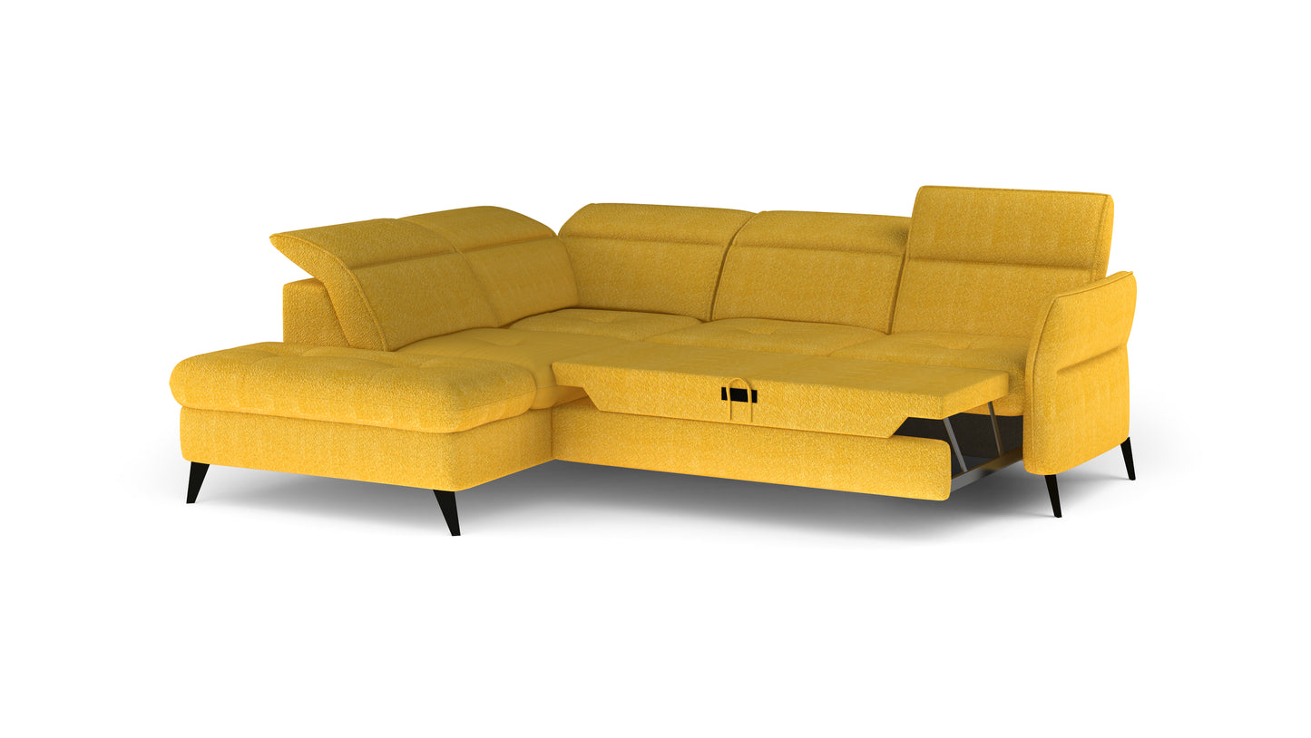 Apuria - L-Shape Corner Sofa Bed with Sleeping Function Storage Various Colour > Width 260 cm <