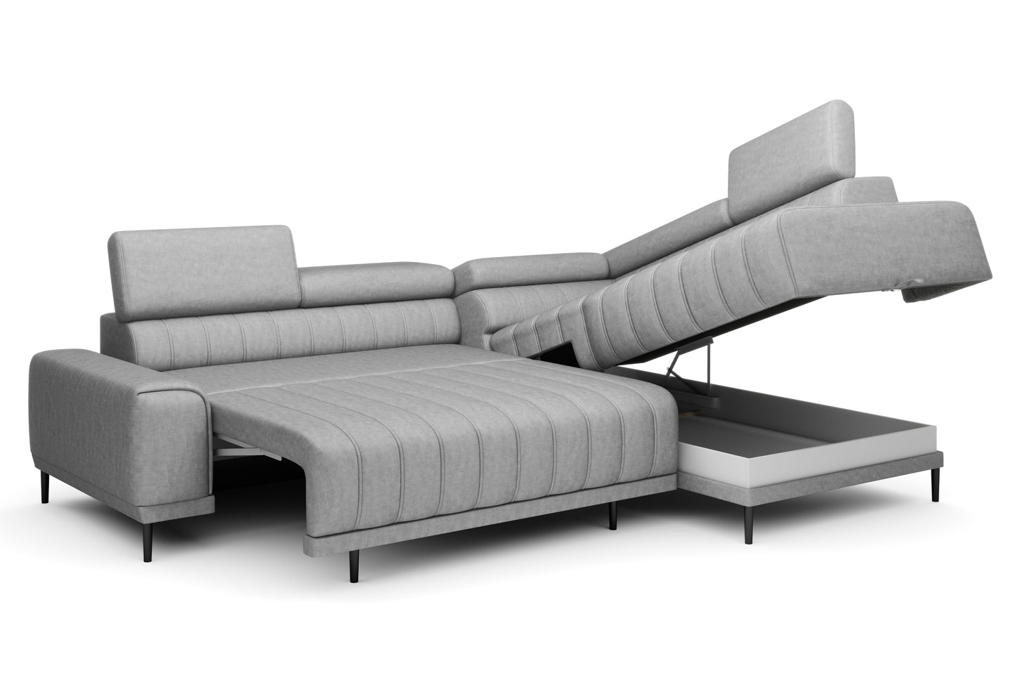 Caldese - L-Shape Corner Sofa Bed with Sleeping Function Storage Various Colour > Width 268 cm <