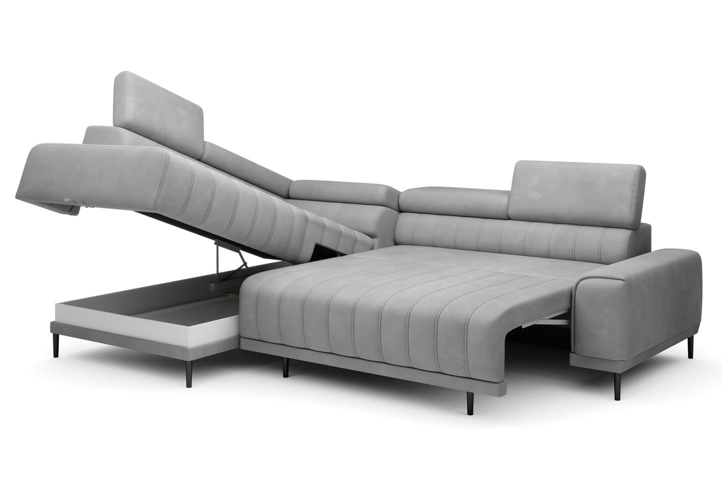 Caldese - L-Shape Corner Sofa Bed with Sleeping Function Storage Various Colour > Width 268 cm <