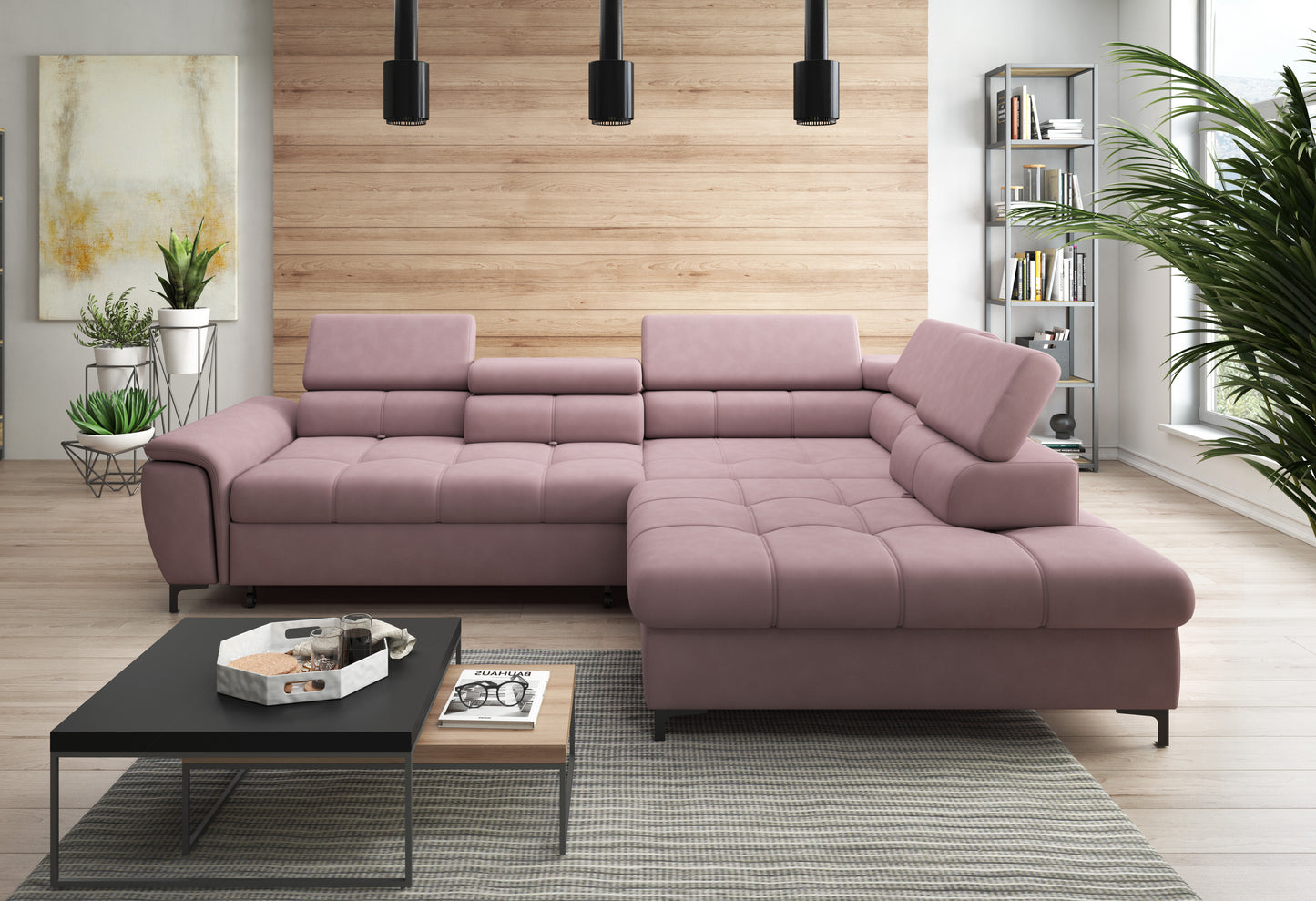 Deliso - L-Shape Corner Sofa Bed with Sleeping Function Storage Various Colour > Width 290 cm <