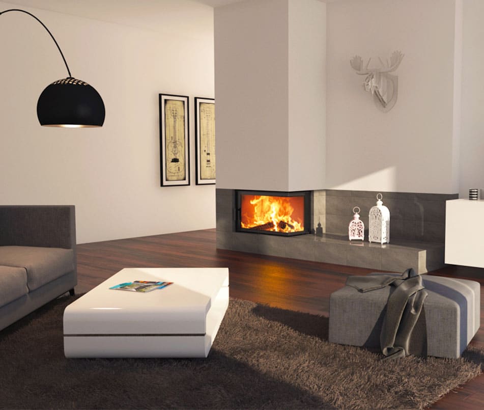 Unico Dragon 8B Slim Fireplace Insert Combust Air Modern Style