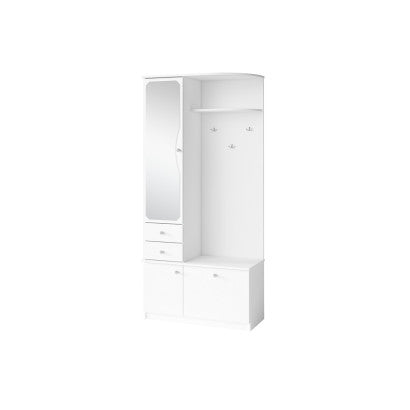 MUXE - Wardrobe for the Hall with Mirror Drawers Cabinet and a Hanger 90x195 cm