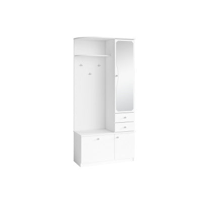 MUXE - Wardrobe for the Hall with Mirror Drawers Cabinet and a Hanger 90x195 cm