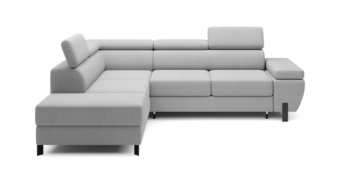 Marina - L-Shape Corner Sofa Bed with Sleeping Function Storage Various Colour > Width 263 cm <
