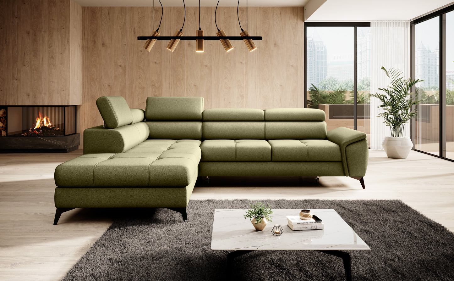 Monca - L-Shape Corner Sofa Bed with Sleeping Function Storage Various Colour > Width 265 cm <