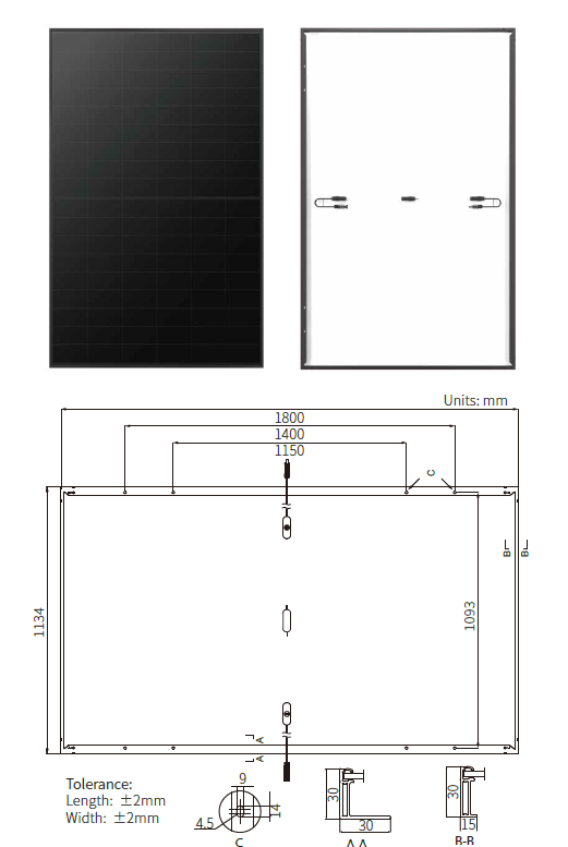 PHOTOVOLTAIC MODULE LONGI 460W, HI-MO 6 ARTIST, MONOCRYSTALLINE, FULL BLACK, WHITE PAD, FRAME 30 MM
