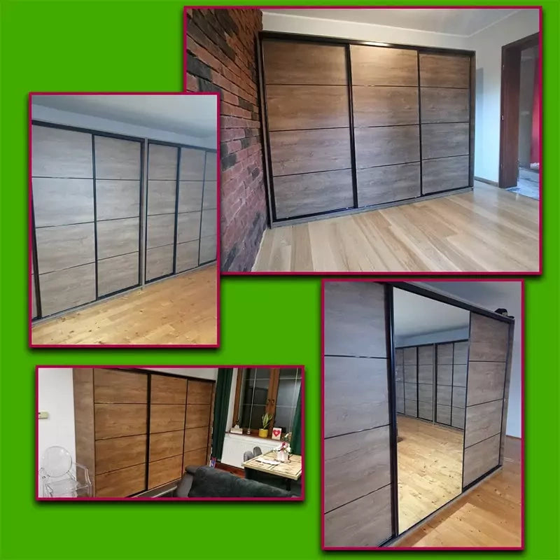 LOFT No Mirror - 3 Sliding Doors Wardrobe With Drawers Shelves 2 Rail Various Colour 250 cm