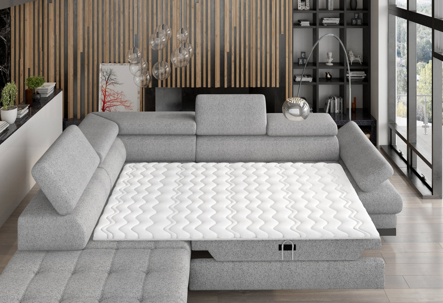 Sevilla - L-Shape Corner Sofa Bed with Sleeping Function Storage Various Colour > Width 263 cm <