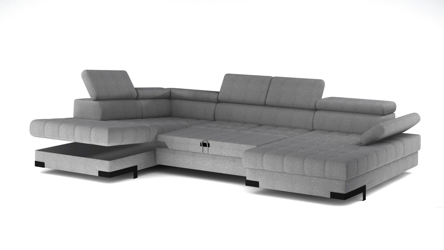 Sevilla - U-Shape Corner Sofa Bed with Sleeping Function Storage Various Colour > Width 339 cm <