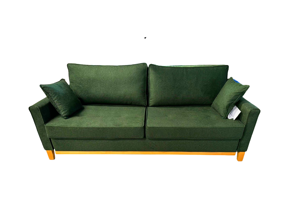 ARES - Sofa Bed with Storage in Bottle Green, Very Comfortable - FAST DELIVERY >214 cmx104cm<