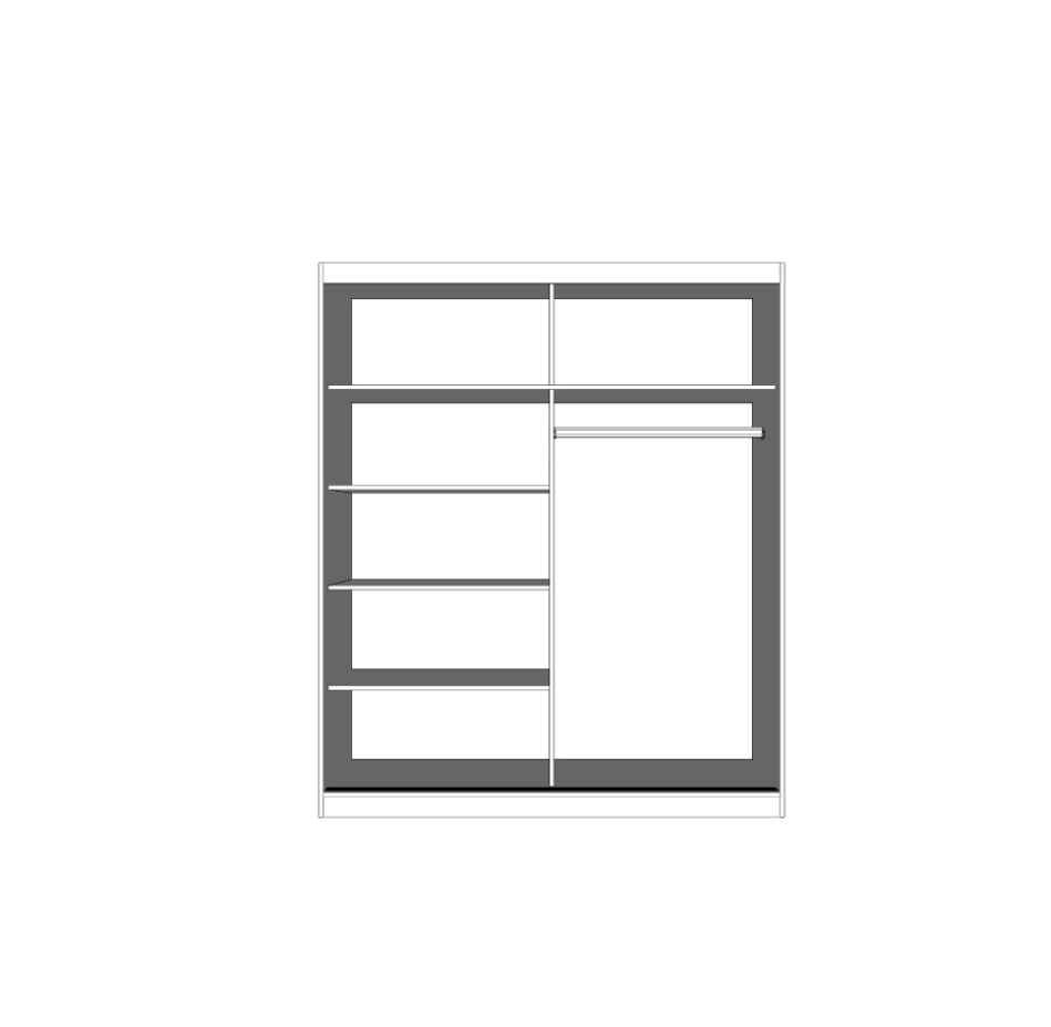 Weroona - 2 Sliding Doors Wardrobe Colour Artisan with Shelves Rail Mirror 183 cm