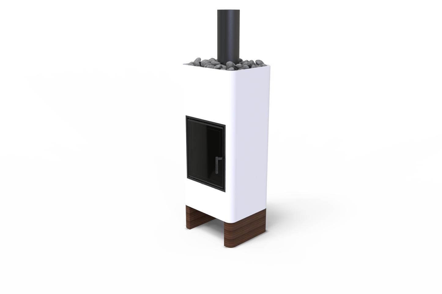TIMO Freestanding Fireplace - Minimalist Form and High Efficiency, 2 Colours