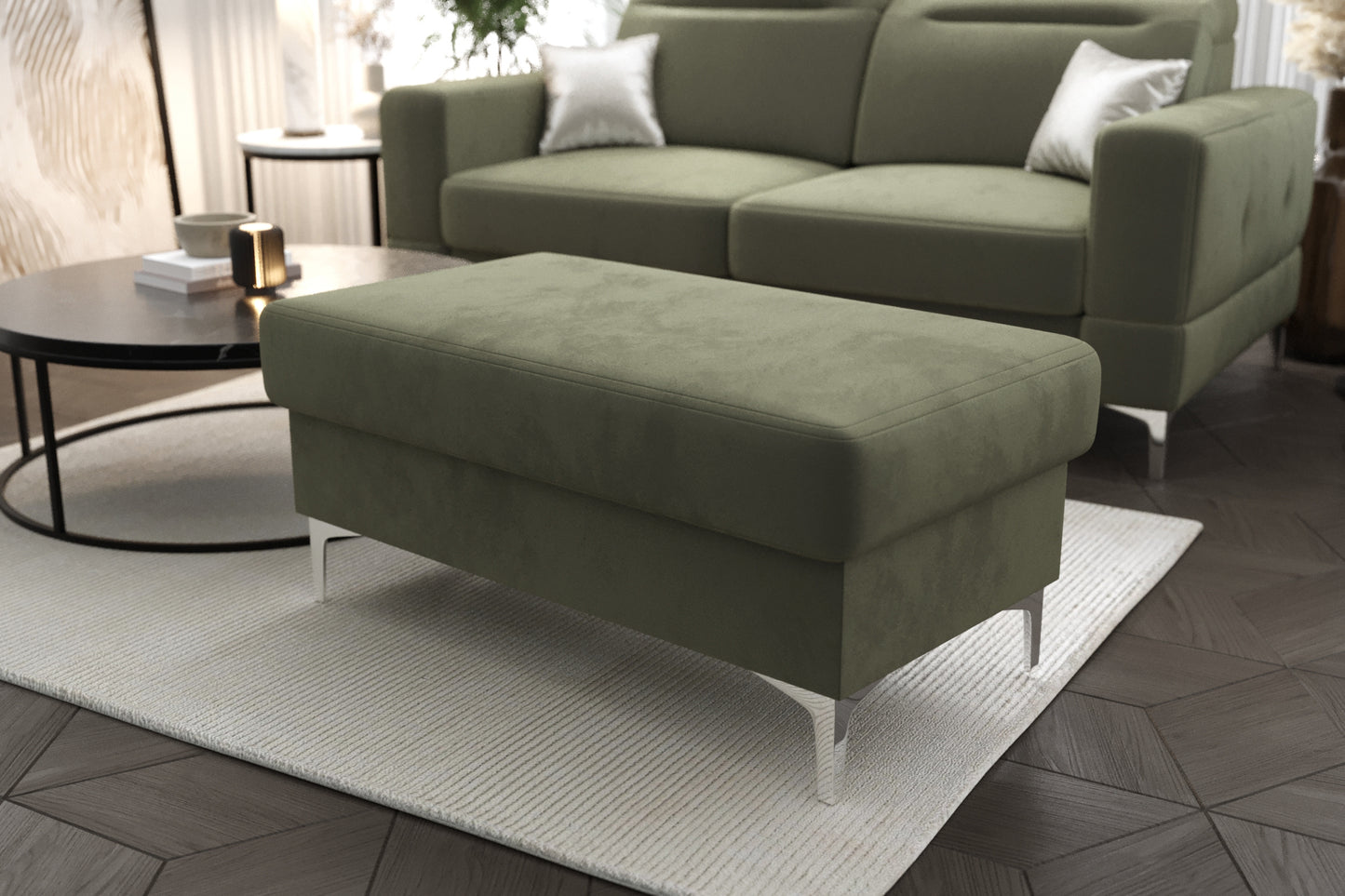 MALIBU FOOTSTOOL - Upholstered Footstool, Many Colours, 3 Sizes