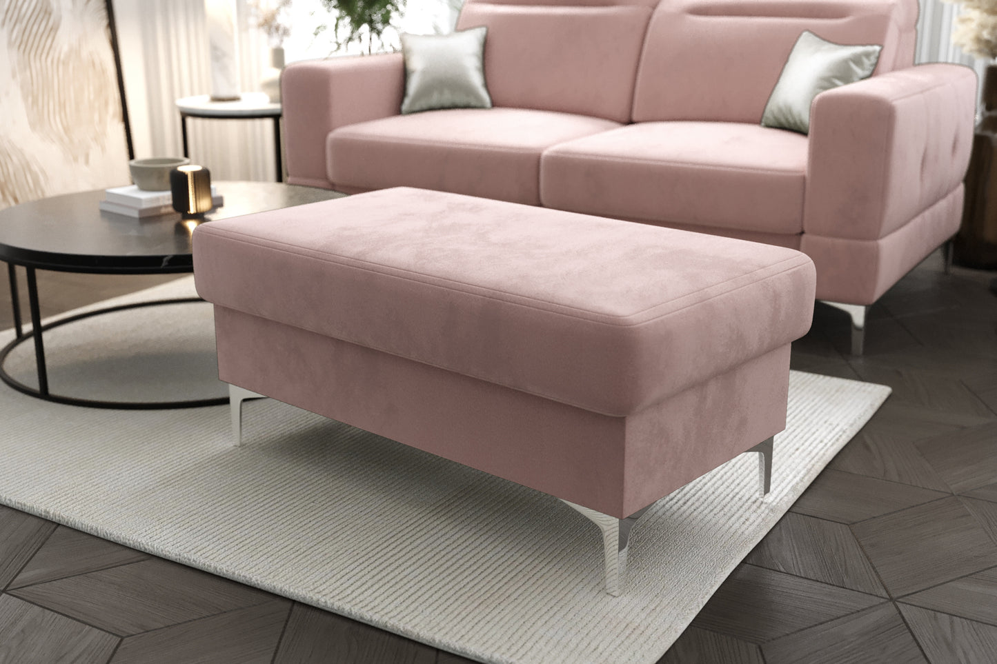 MALIBU FOOTSTOOL - Upholstered Footstool, Many Colours, 3 Sizes