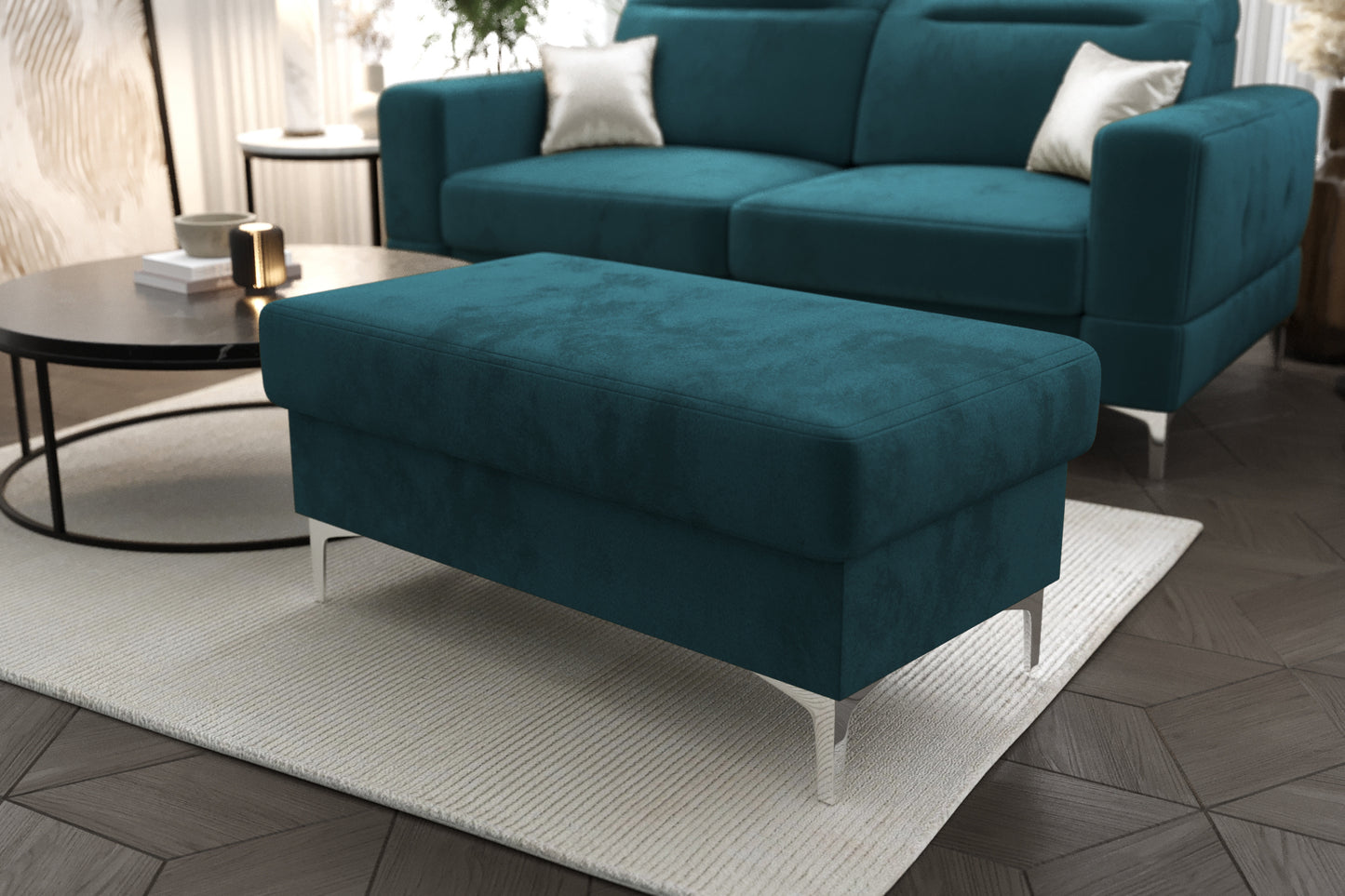 MALIBU FOOTSTOOL - Upholstered Footstool, Many Colours, 3 Sizes