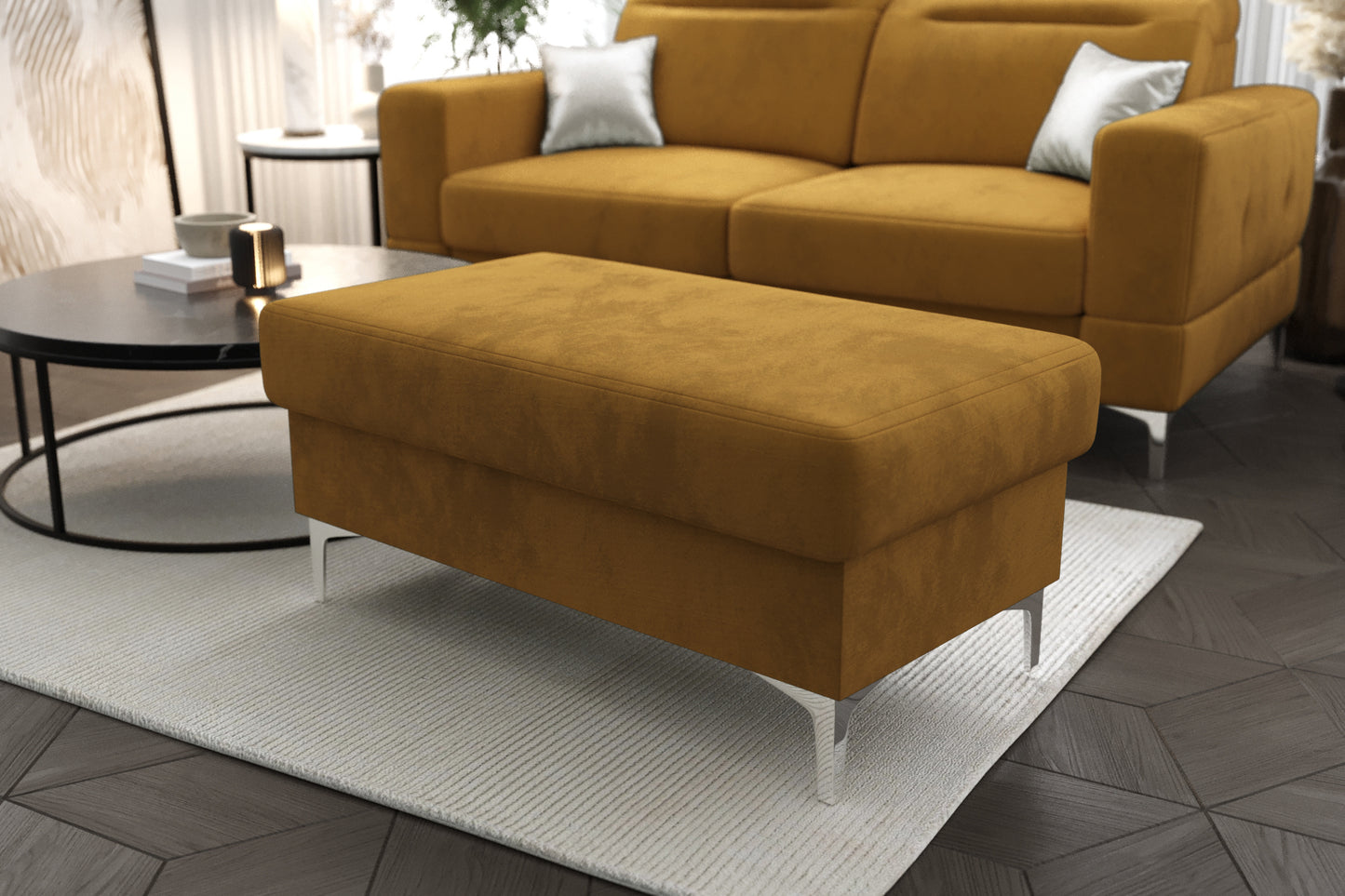 MALIBU FOOTSTOOL - Upholstered Footstool, Many Colours, 3 Sizes