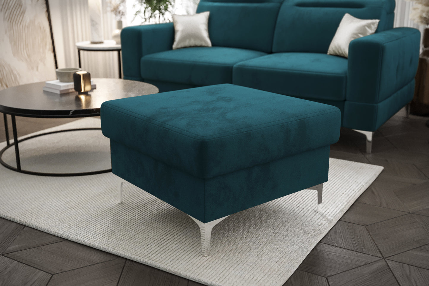 MALIBU FOOTSTOOL - Upholstered Footstool, Many Colours, 3 Sizes