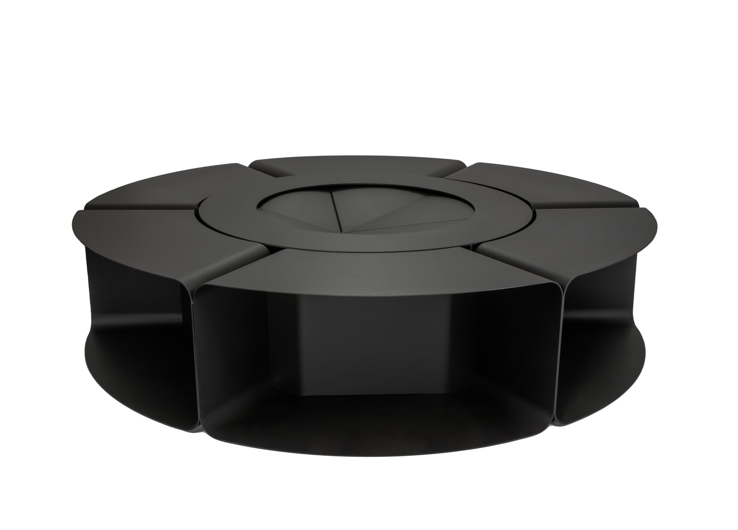 LOOP Modern Unico Fireplace Pit Garden Hearth Black Steel Outdoor 200cm or 250cm