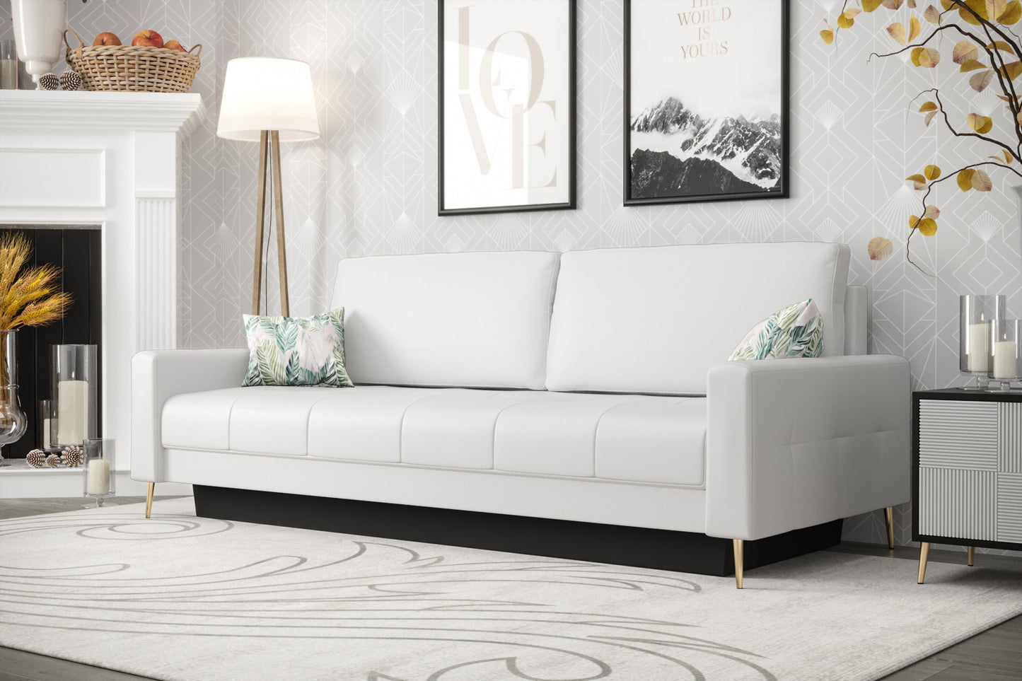 PIANO DL - 2 Seater Sofa with Sleeping Function, Various Colours, Modern Looking >225cm<