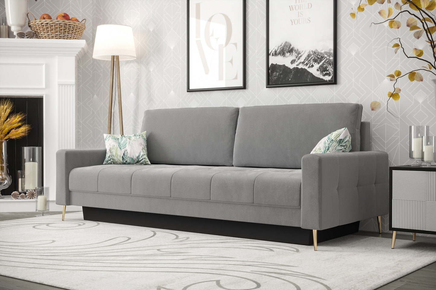 PIANO DL - 2 Seater Sofa with Sleeping Function, Various Colours, Modern Looking >225cm<