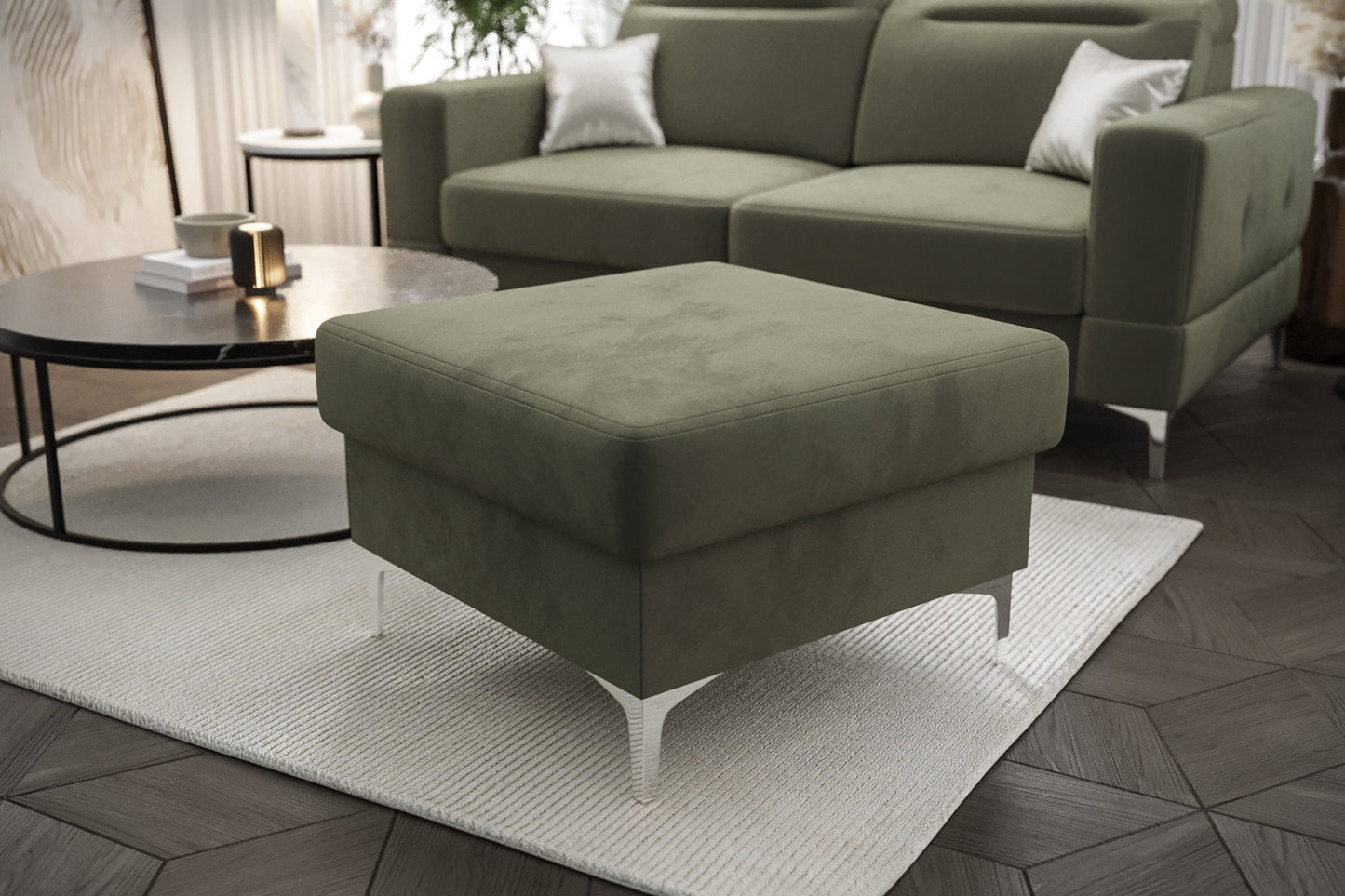 MALIBU FOOTSTOOL - Upholstered Footstool, Many Colours, 3 Sizes