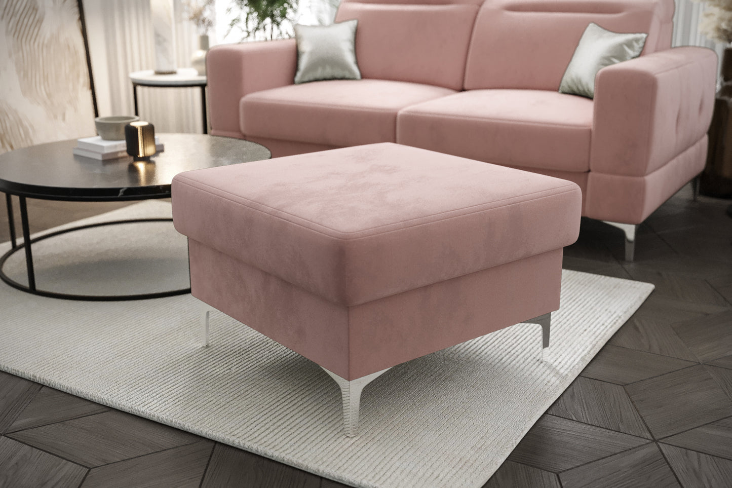 MALIBU FOOTSTOOL - Upholstered Footstool, Many Colours, 3 Sizes