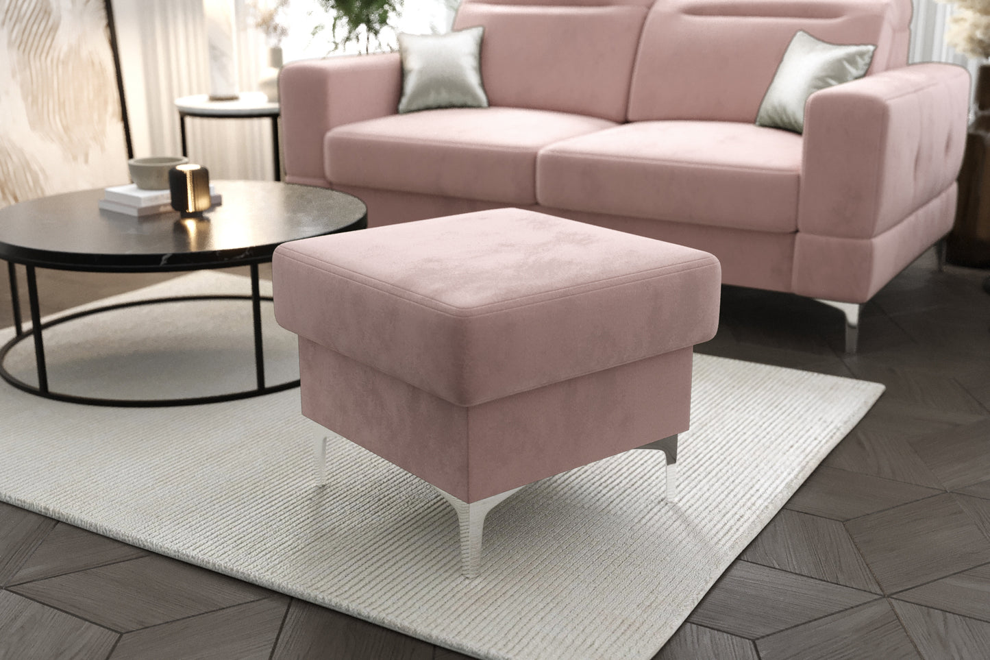 MALIBU FOOTSTOOL - Upholstered Footstool, Many Colours, 3 Sizes