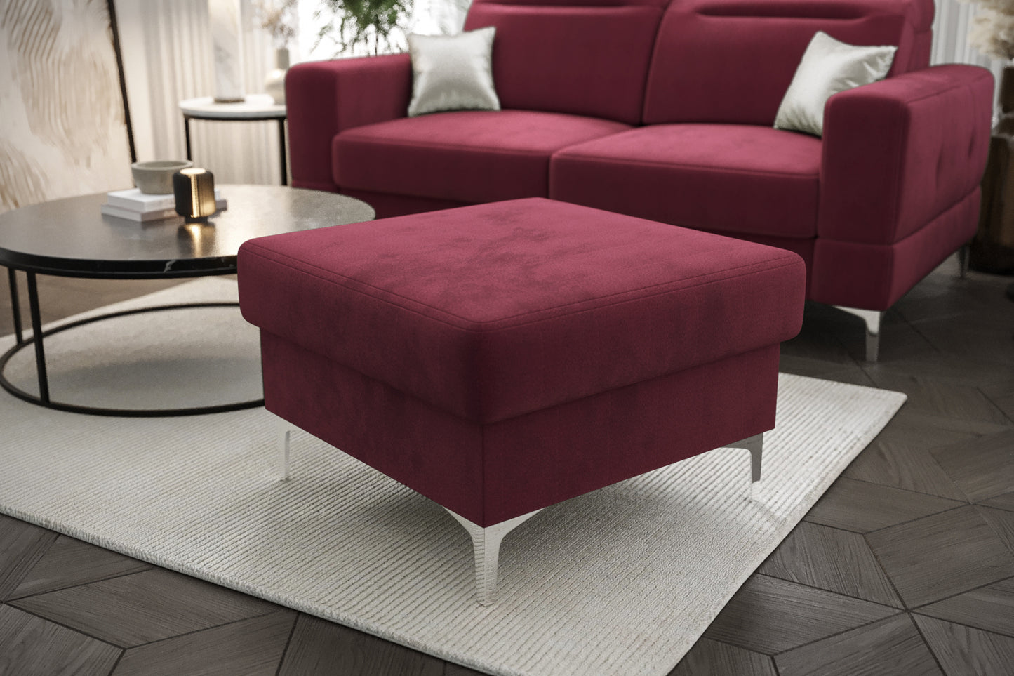 MALIBU FOOTSTOOL - Upholstered Footstool, Many Colours, 3 Sizes