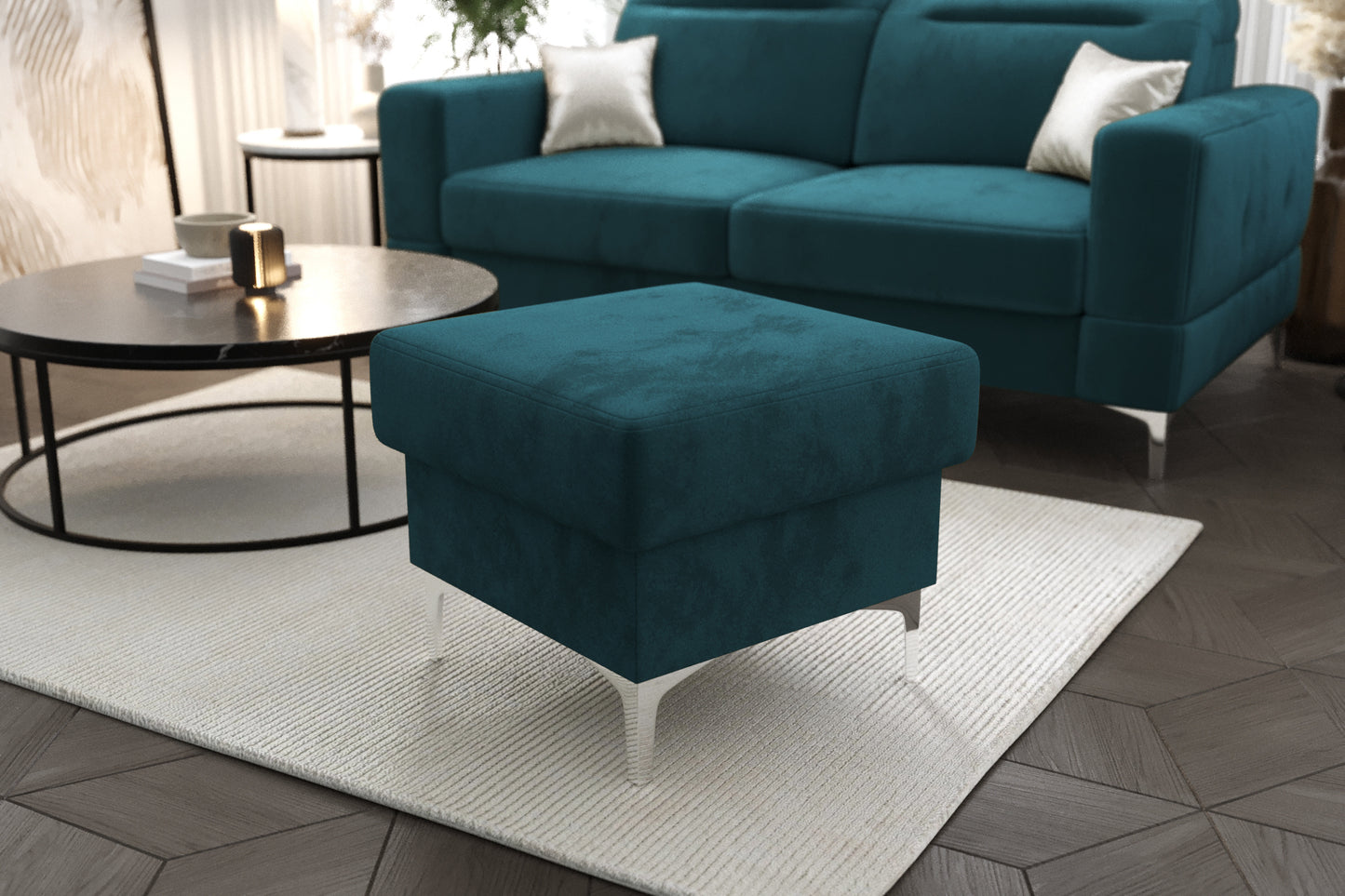 MALIBU FOOTSTOOL - Upholstered Footstool, Many Colours, 3 Sizes