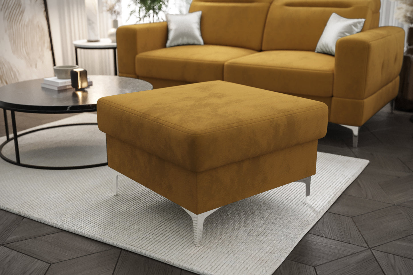 MALIBU FOOTSTOOL - Upholstered Footstool, Many Colours, 3 Sizes