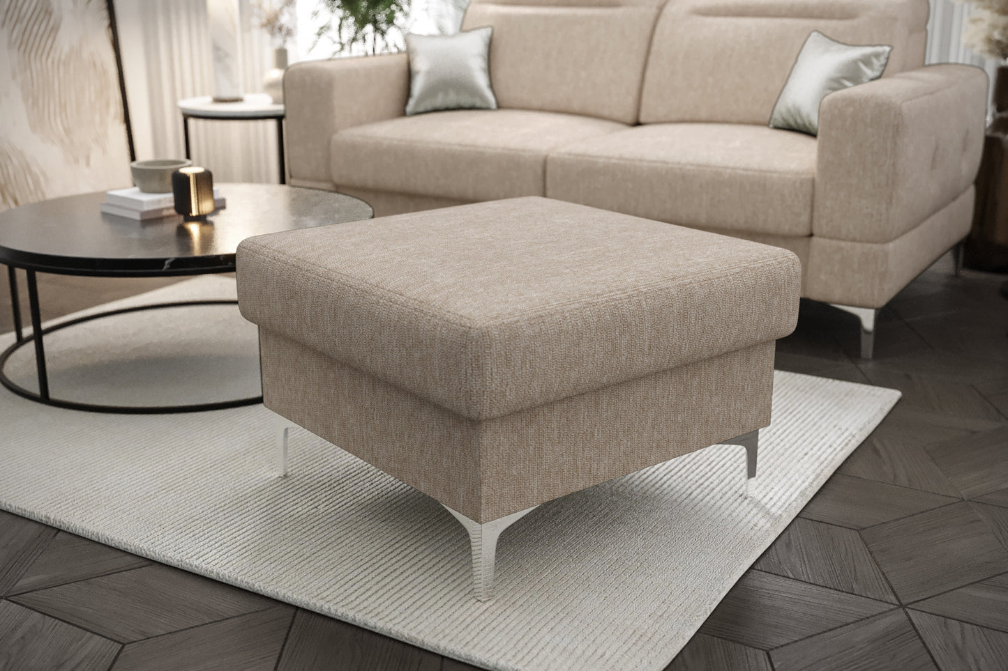 MALIBU FOOTSTOOL - Upholstered Footstool, Many Colours, 3 Sizes