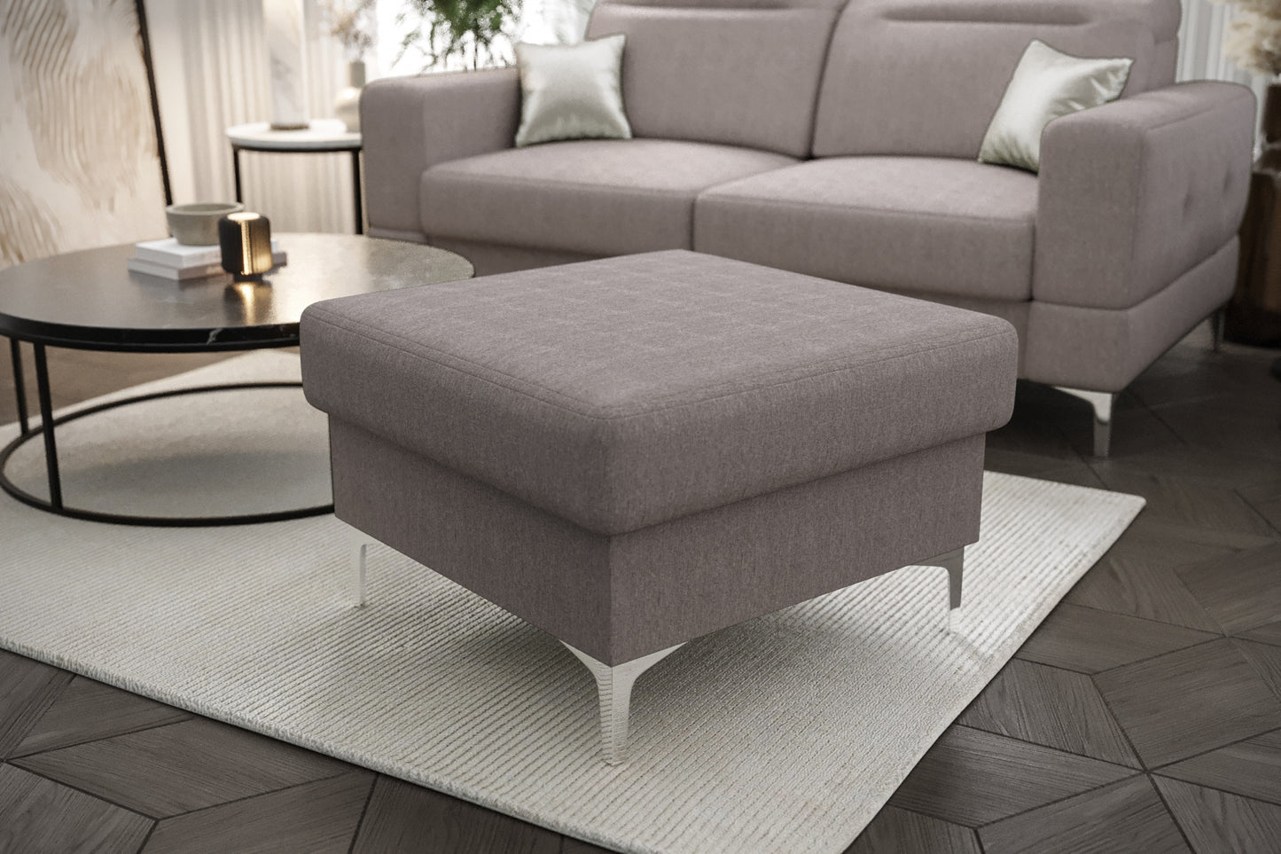 MALIBU FOOTSTOOL - Upholstered Footstool, Many Colours, 3 Sizes