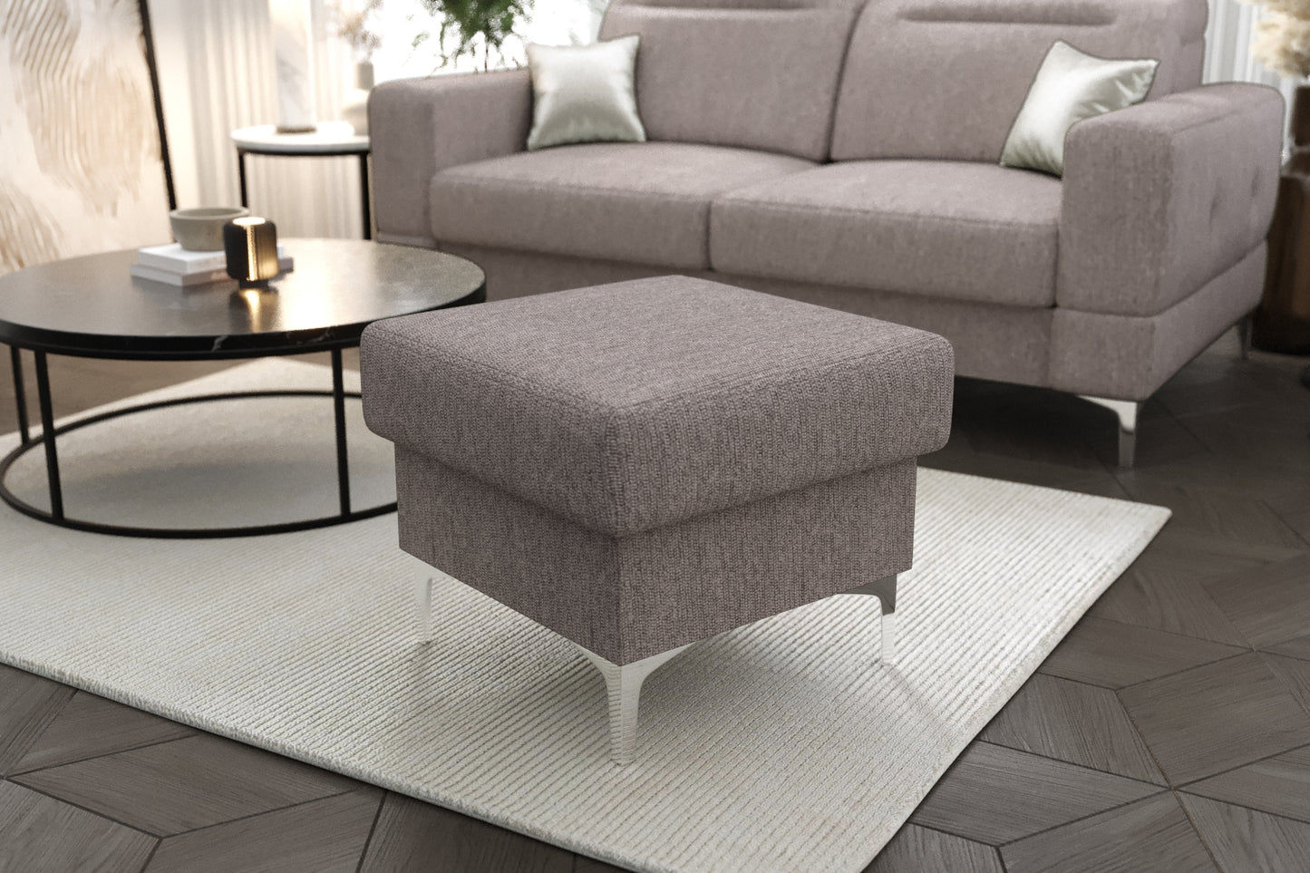 MALIBU FOOTSTOOL - Upholstered Footstool, Many Colours, 3 Sizes