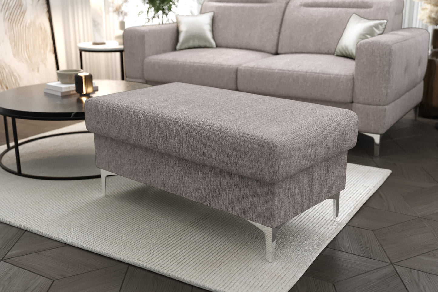 MALIBU FOOTSTOOL - Upholstered Footstool, Many Colours, 3 Sizes